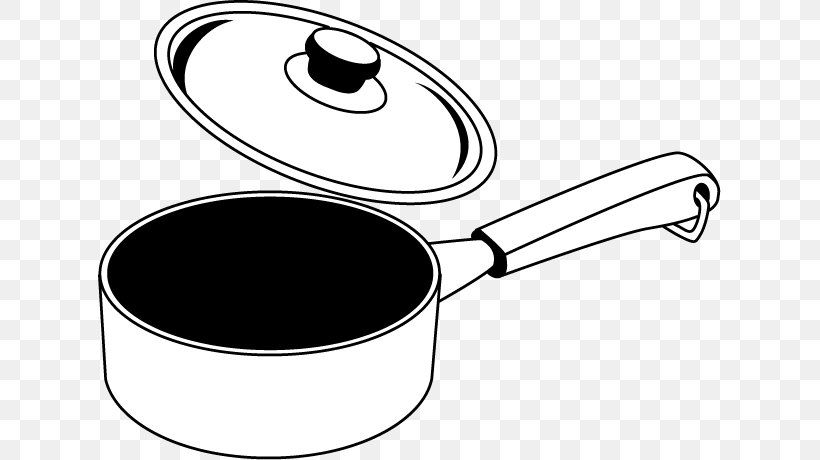 Frying Pan Cookware Stock Pots Clip Art, PNG, 623x460px, Frying Pan, Artwork, Black And White, Cartoon, Cooking Download Free