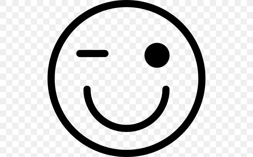 Smiley Emoticon Wink, PNG, 512x512px, Smiley, Black And White, Emoticon, Emotion, Face Download Free
