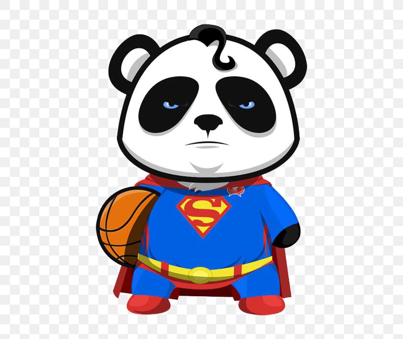 Clark Kent Giant Panda Cartoon, PNG, 500x690px, Watercolor, Cartoon, Flower, Frame, Heart Download Free