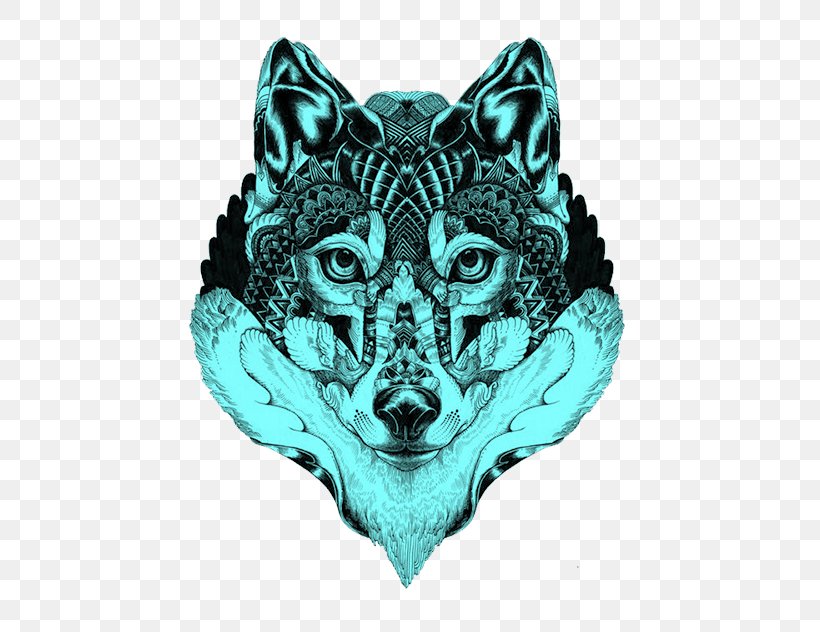 Gray Wolf Mandala Tattoo Drawing Illustration, PNG, 500x632px, Gray Wolf, Art, Big Cats, Blackandgray, Coloring Book Download Free
