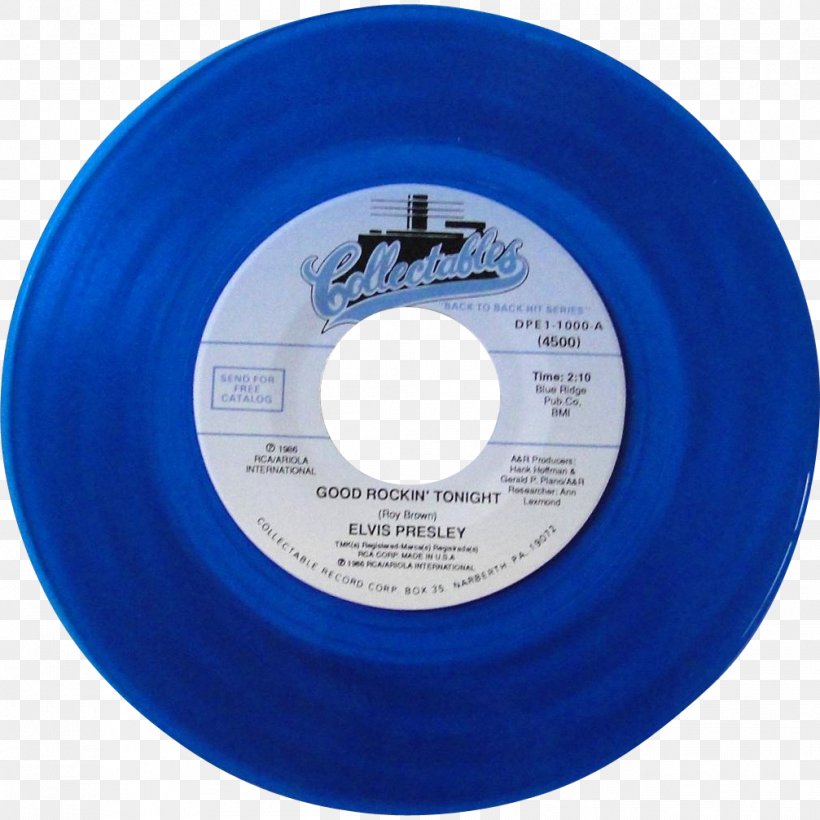 Phonograph Record Good Rockin' Tonight Collectable Blue I Don't Care If The Sun Don't Shine, PNG, 1007x1007px, 45 Rpm, Phonograph Record, Album, Blue, Collectable Download Free
