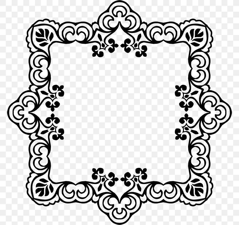 Picture Frames Clip Art, PNG, 772x772px, Picture Frames, Area, Black, Black And White, Decorative Arts Download Free