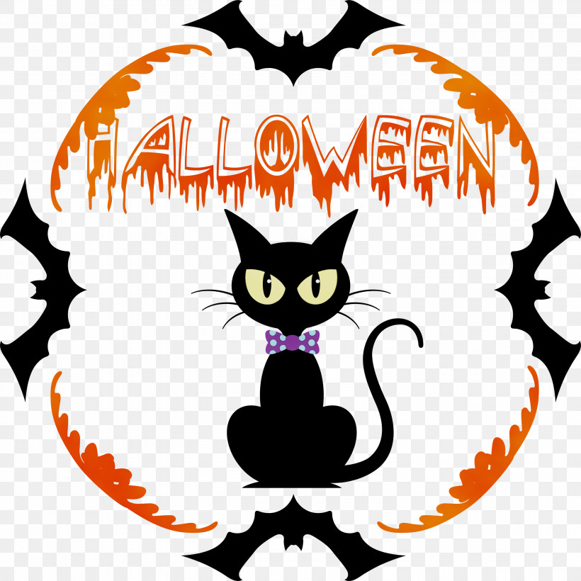 Cat Black Cat Whiskers Cricut, PNG, 3000x3000px, Halloween, Black Cat, Cat, Cricut, Paint Download Free