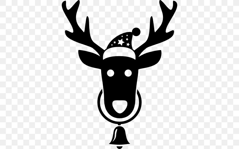 Reindeer Rudolph, PNG, 512x512px, Reindeer, Antler, Black And White, Christmas, Deer Download Free