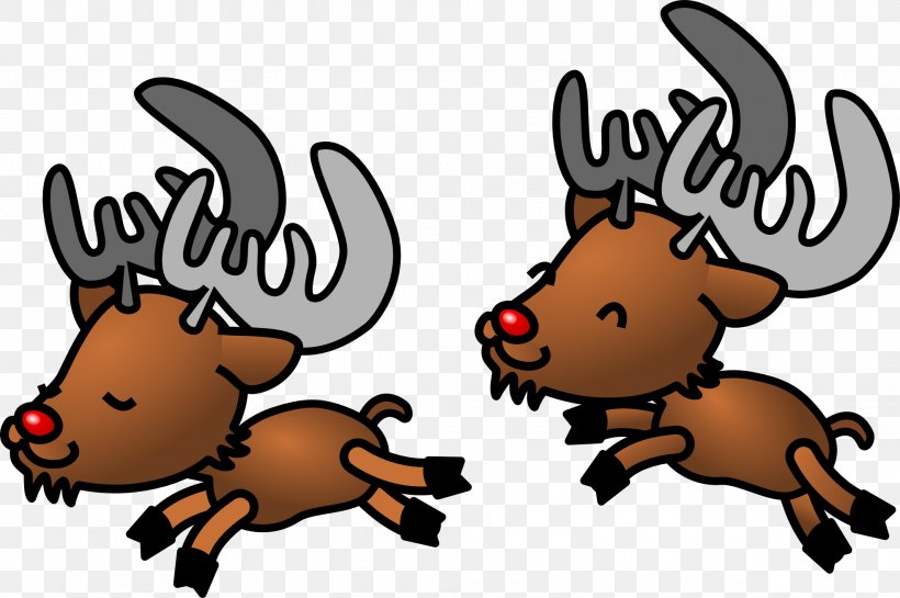 Rudolph Reindeer Santa Claus Cartoon Clip Art, PNG, 1969x1309px, Rudolph, Carnivoran, Cartoon, Cattle Like Mammal, Christmas Download Free