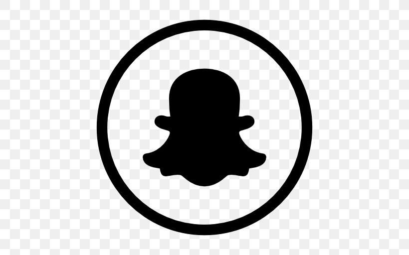 Using Snapchat Logo Social Media Black And White, PNG, 512x512px, Logo, Area, Black, Black And White, Monochrome Photography Download Free