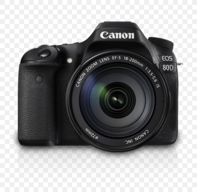 Canon EOS 80D Canon EF-S 18–55mm Lens Canon EOS 77D Digital SLR, PNG, 800x800px, Canon Eos 80d, Active Pixel Sensor, Camera, Camera Accessory, Camera Lens Download Free