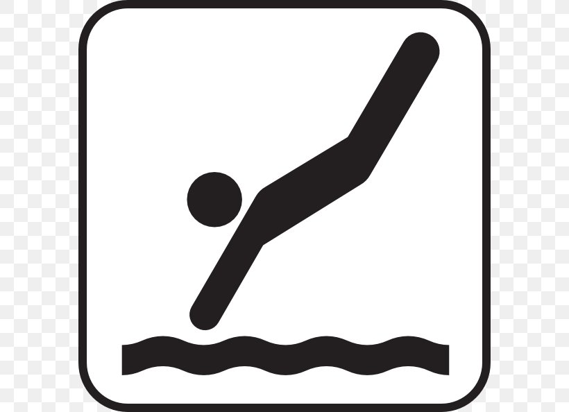 Swimming Underwater Diving High Diving Clip Art, PNG, 594x594px, Swimming, Black, Black And White, Diving, Diving Boards Download Free
