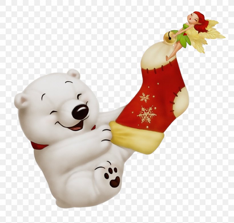 Christmas Stocking, PNG, 1600x1529px, Watercolor, Animal Figure, Bear, Christmas Decoration, Christmas Ornament Download Free
