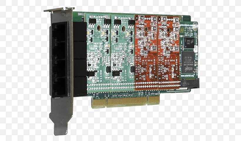 Digium 1A4A00F 4 Port Modular Analog Pci 3.3/5.0v Card Foreign Exchange Office Conventional PCI Foreign Exchange Service, PNG, 583x480px, Digium, Analog Signal, Analog Telephone Adapter, Asterisk, Circuit Component Download Free