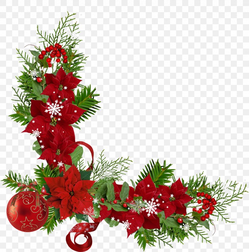Christmas Decoration Flower Clip Art, PNG, 1578x1600px, Christmas, Christmas Card, Christmas Decoration, Christmas Ornament, Conifer Download Free
