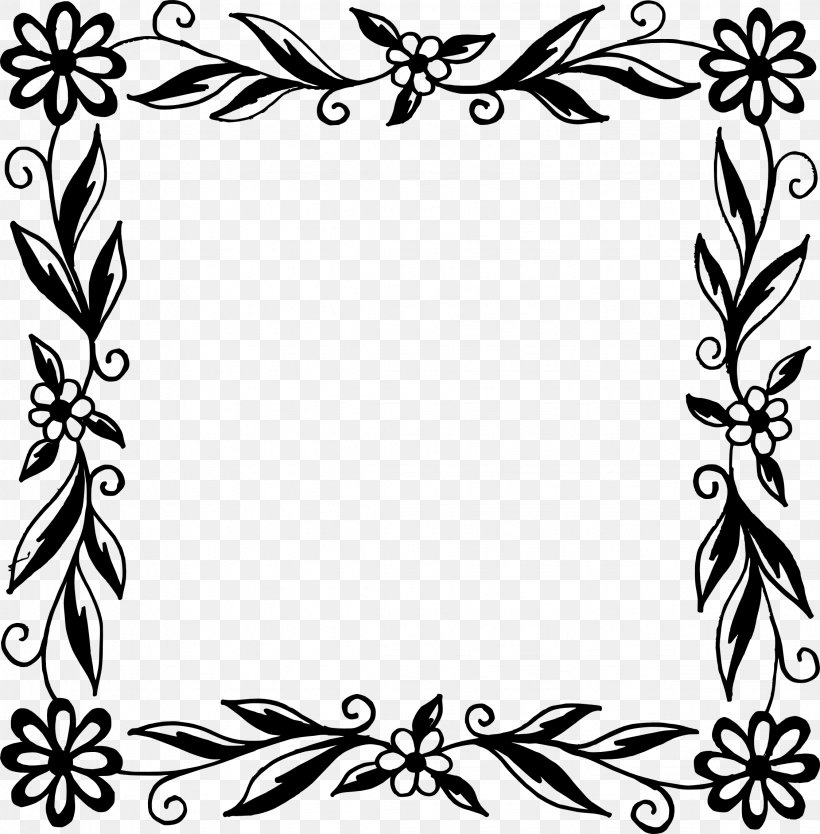 Flower Black And White Picture Frames, PNG, 2249x2288px, Flower, Area, Art, Artwork, Black Download Free