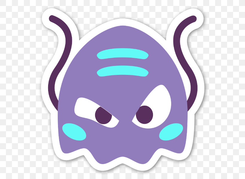 Violet Purple Head Cartoon Sticker, PNG, 600x600px, Violet, Cartoon, Head, Purple, Smile Download Free