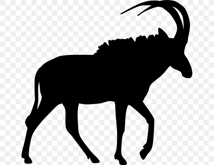 Sable Antelope Pronghorn Impala Clip Art, PNG, 655x633px, Antelope, Animal, Black And White, Caprinae, Cattle Like Mammal Download Free