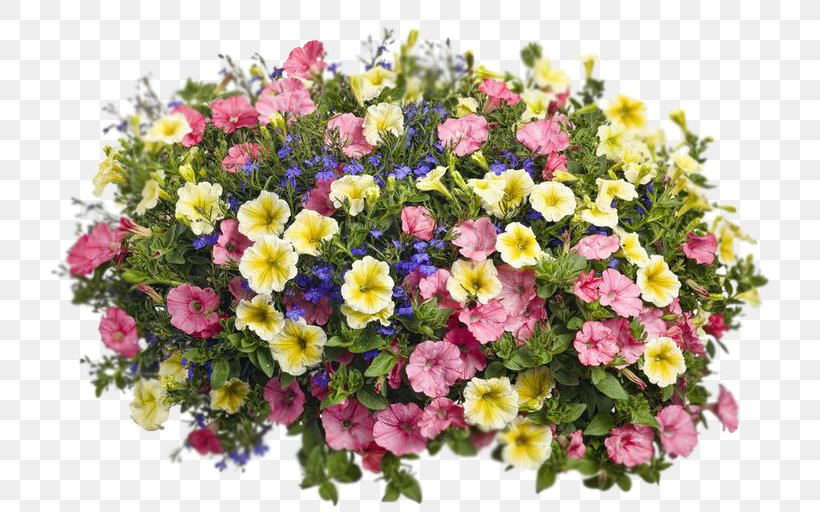 Floral Design Flowerpot Garden Petunia, PNG, 723x512px, Floral Design, Annual Plant, Artificial Flower, Basket, Calibrachoa Download Free