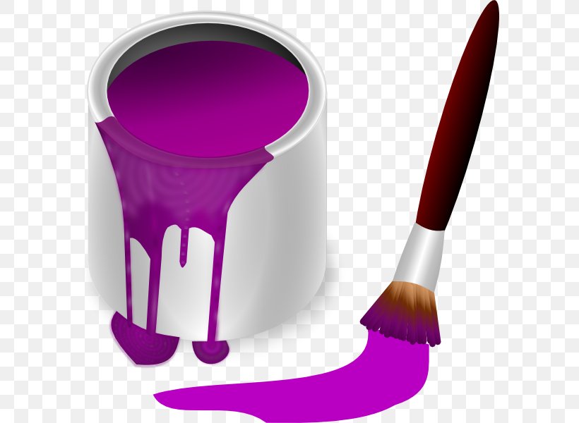 Paint Bucket Brush Clip Art, PNG, 594x600px, Paint, Black And White, Brush, Bucket, Color Download Free