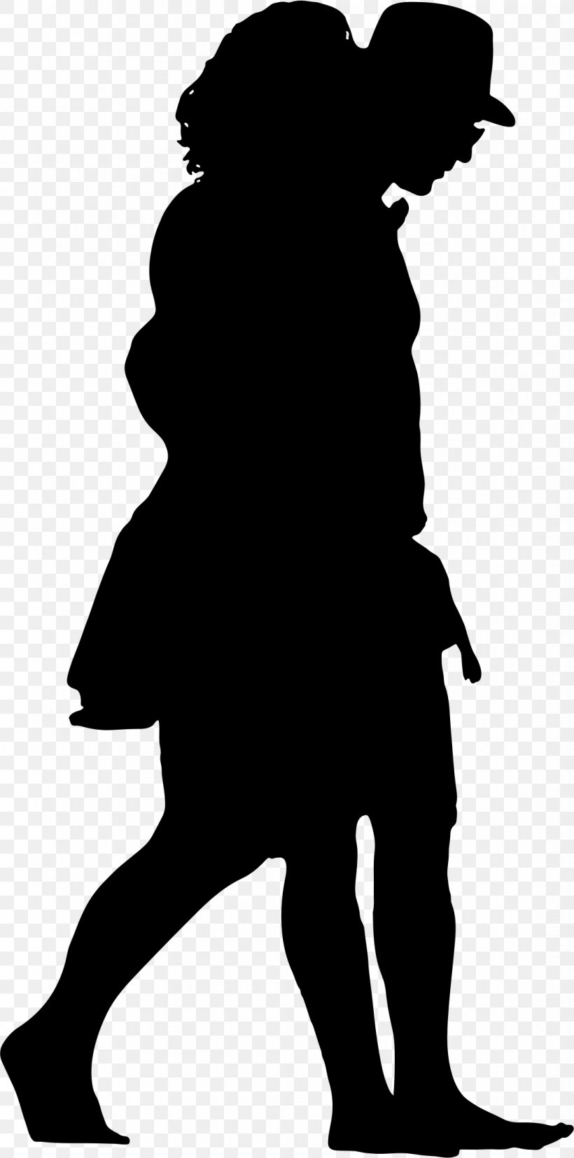 Silhouette Walking Couple Clip Art, PNG, 1098x2217px, Silhouette, Black, Black And White, Couple, Fictional Character Download Free