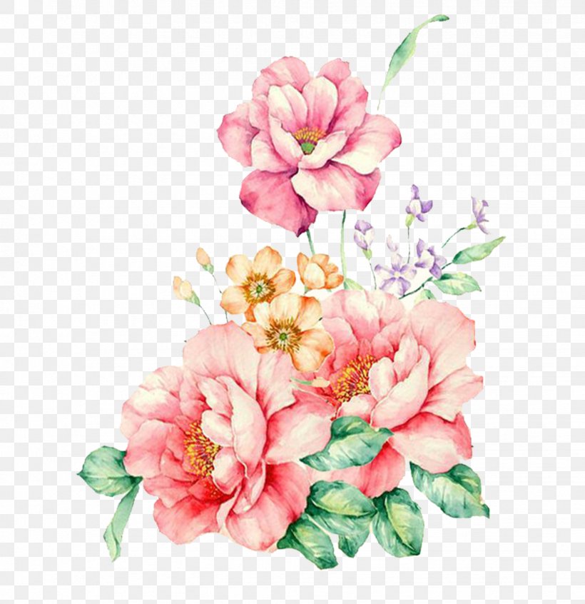 Pink Flowers Watercolor Painting, PNG, 1837x1896px, Flower, Artificial Flower, Azalea, Blossom, Cut Flowers Download Free