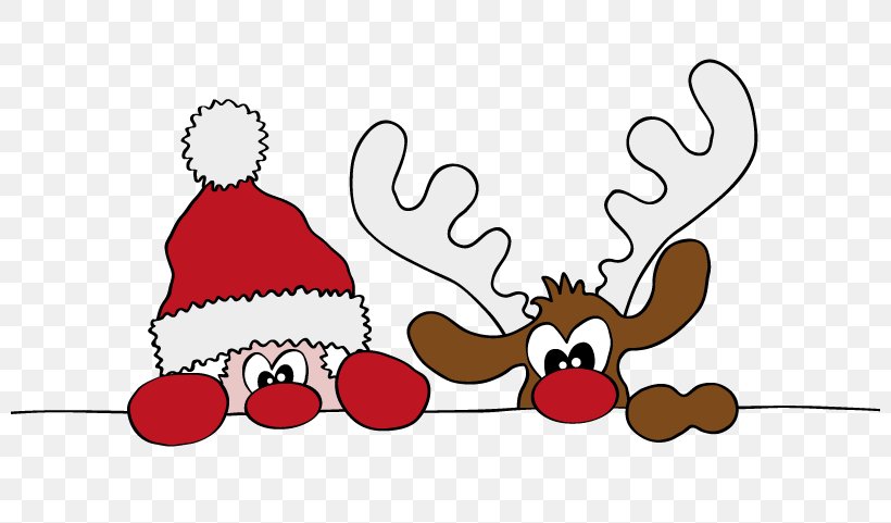 Reindeer Santa Claus Moose Clip Art Christmas Ornament, PNG, 800x481px, Watercolor, Cartoon, Flower, Frame, Heart Download Free