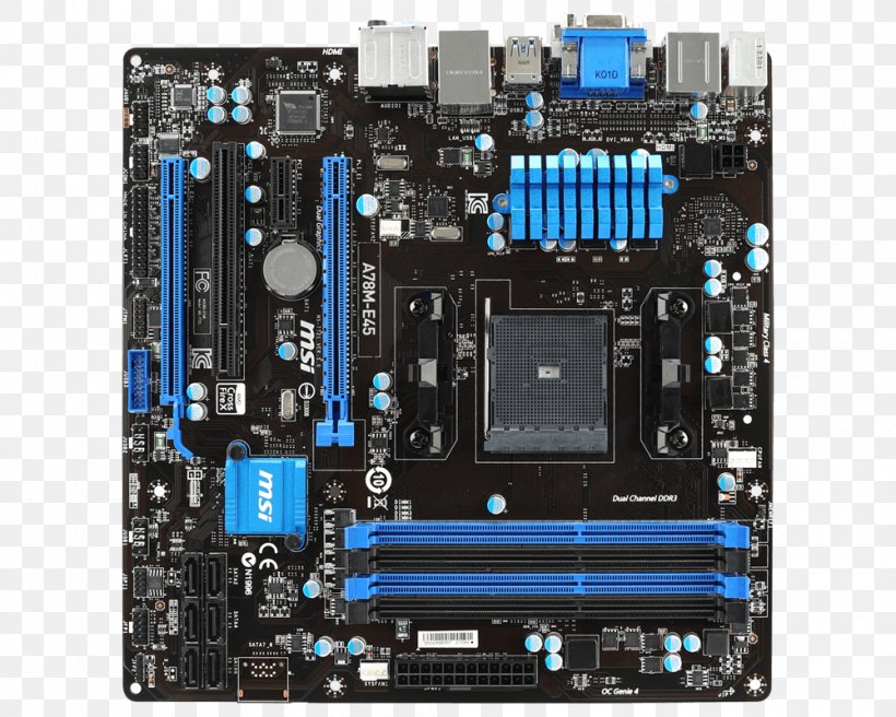 Socket FM2+ MicroATX Motherboard Micro-Star International, PNG, 1000x800px, Socket Fm2, Advanced Micro Devices, Atx, Computer Component, Computer Hardware Download Free