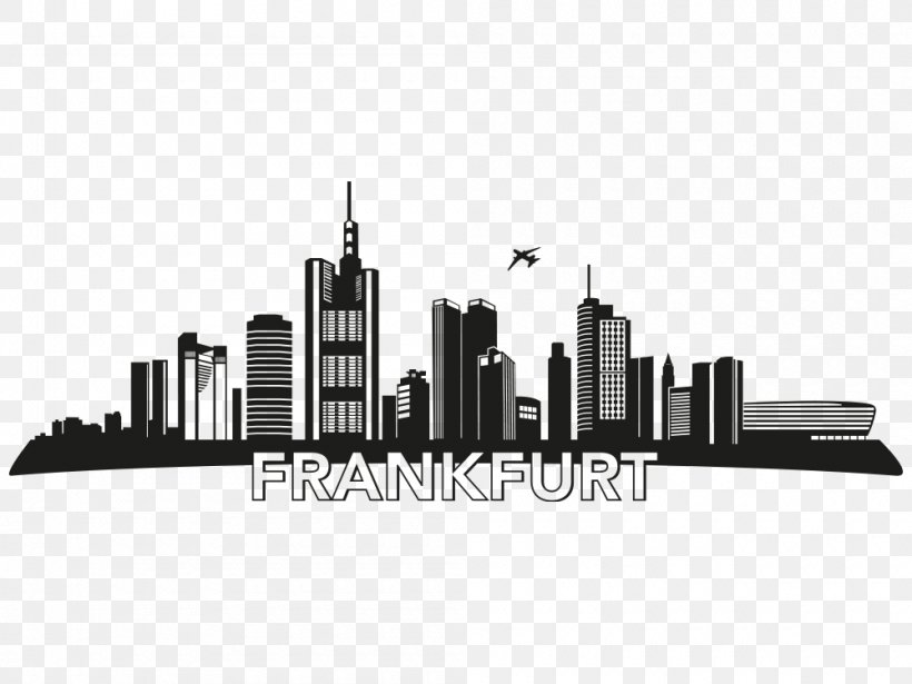 Skyline Plaza Frankfurt Wall Decal Metropolis, PNG, 1000x750px, Skyline, Black And White, Brand, City, Frankfurt Download Free