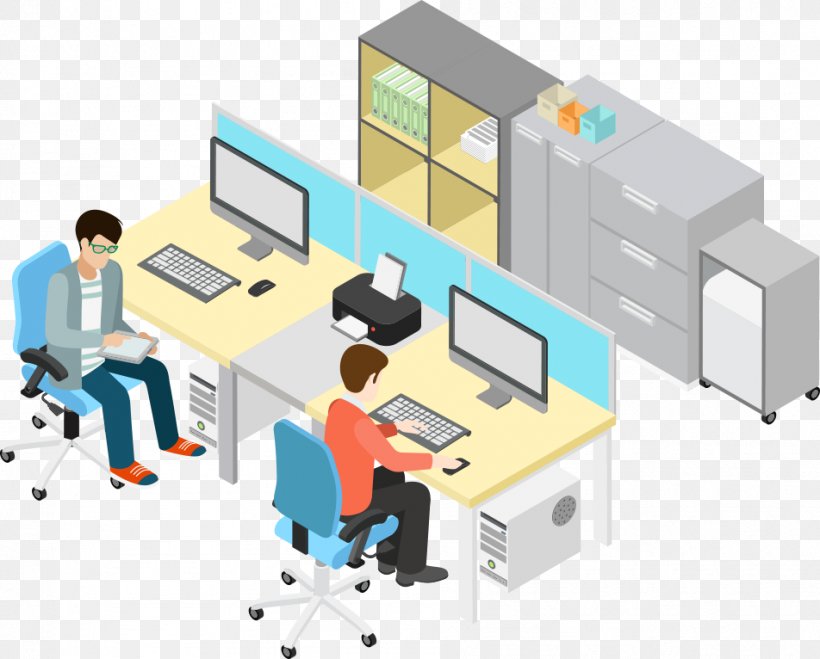 Office Illustration, PNG, 952x766px, Computer Software, Business, Communication, Computer Network, Desk Download Free