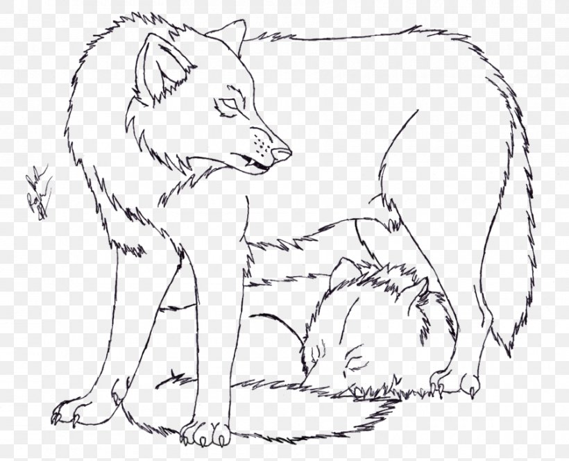 Gray Wolf Red Fox Snout Line Art Drawing, PNG, 900x729px, Watercolor, Cartoon, Flower, Frame, Heart Download Free