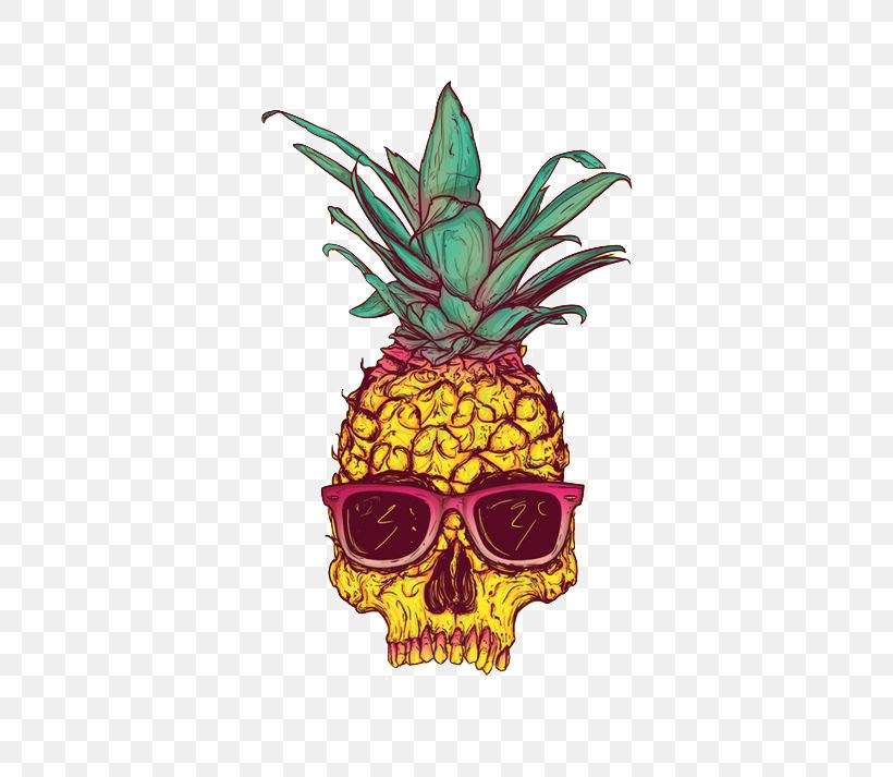 Pineapple Skull Calavera Tropical Fruit Drawing, PNG, 500x713px, Pineapple, Ananas, Art, Bromeliaceae, Calavera Download Free