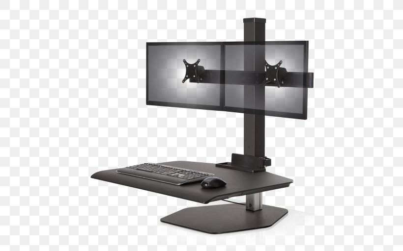 Sit-stand Desk Multi-monitor Standing Desk Workstation Monitor Mount, PNG, 512x512px, Sitstand Desk, Computer, Computer Desk, Computer Monitor, Computer Monitor Accessory Download Free