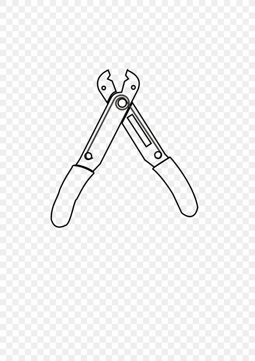Electrical Wires & Cable Drawing Diagonal Pliers Wire Stripper, PNG, 1697x2400px, Wire, Area, Auto Part, Barbed Wire, Black And White Download Free