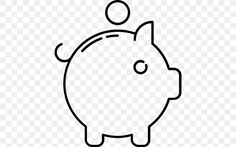 Piggy Bank Investment Cost Reduction Finance, PNG, 512x512px, Bank, Area, Belegging, Black, Black And White Download Free