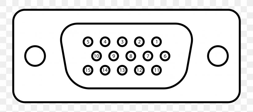 Graphics Cards & Video Adapters VGA Connector D-subminiature Electrical Connector Digital Visual Interface, PNG, 2000x890px, Graphics Cards Video Adapters, Analog Signal, Area, Black And White, Communication Download Free