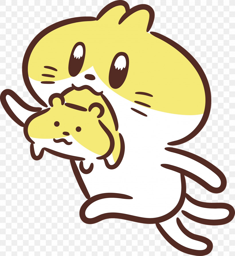 Snout Cat-like Meter Cartoon Yellow, PNG, 2743x3000px, Cat Cartoon, Cartoon, Catlike, Cute Cat, Flower Download Free