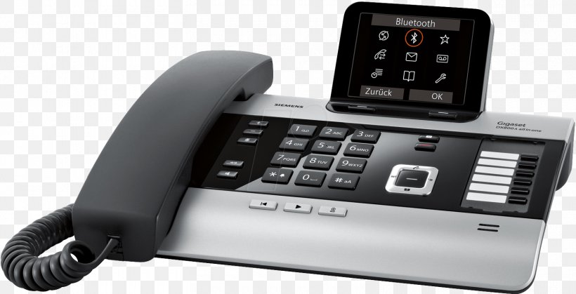 Gigaset DX800A All In One Home & Business Phones Telephone Voice Over IP VoIP Phone, PNG, 1560x799px, Gigaset Dx800a All In One, Answering Machine, Business Telephone System, Communication, Corded Phone Download Free