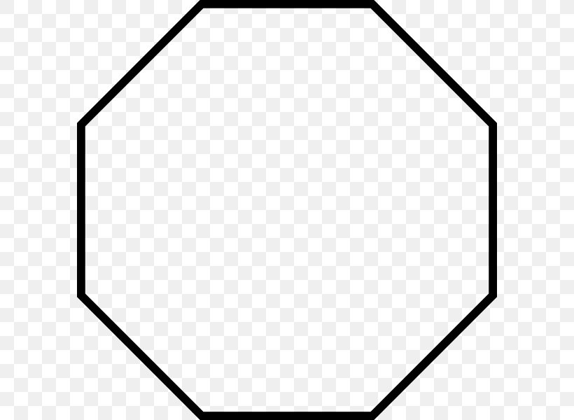 Regular Polygon Octagon Shape Two-dimensional Space, PNG, 600x600px, Regular Polygon, Area, Black, Black And White, Decagon Download Free