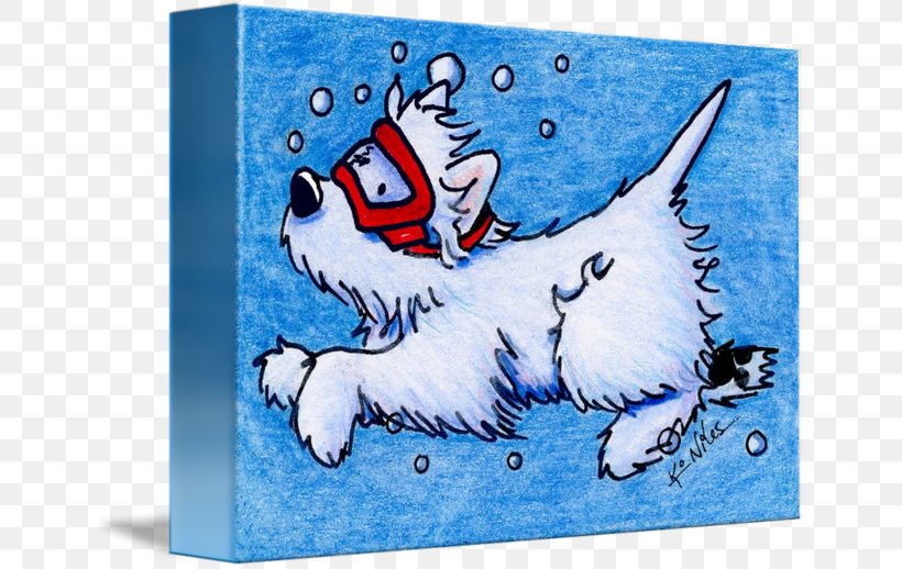 West Highland White Terrier Cat Highland Terrier Paw, PNG, 650x518px, West Highland White Terrier, Art, Bag, Blue, Carnivoran Download Free