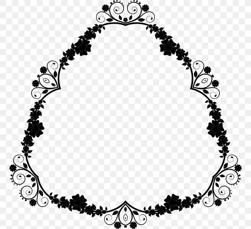 Black And White Flower, PNG, 760x750px, Borders And Frames, Black, Black And White, Black Flower Necklace, Body Jewelry Download Free