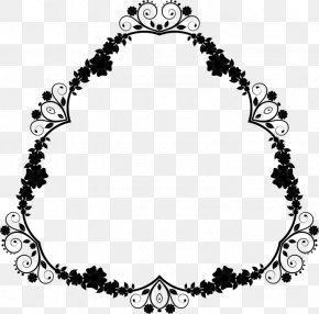 Oval Body Jewelry - Black And White Flower PNG
