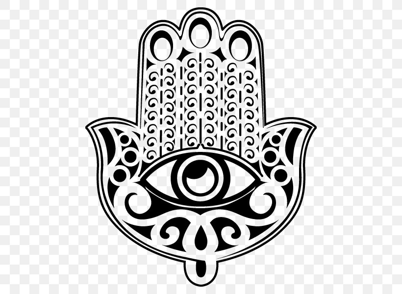 Hamsa Eye Of Providence Symbol Drawing, PNG, 600x600px, Hamsa, Black And White, Decal, Drawing, Evil Eye Download Free