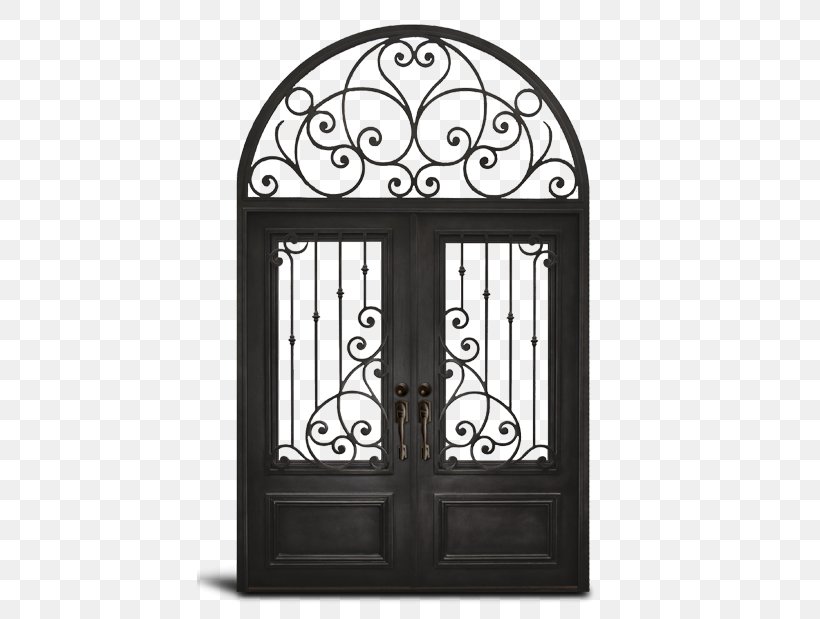 Iron Door Window Metal Arch, PNG, 425x619px, Iron, Arch, Black And White, Door, Gate Download Free