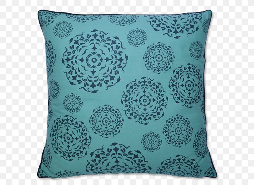 Throw Pillows Damask Teal Couch, PNG, 600x600px, Throw Pillows, Aqua, Blue, Comforter, Couch Download Free