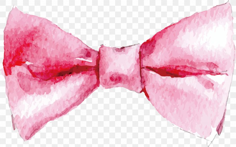 Watercolor Painting Pink, PNG, 3514x2186px, Watercolor Painting, Bow Tie, Color, Drawing, Magenta Download Free
