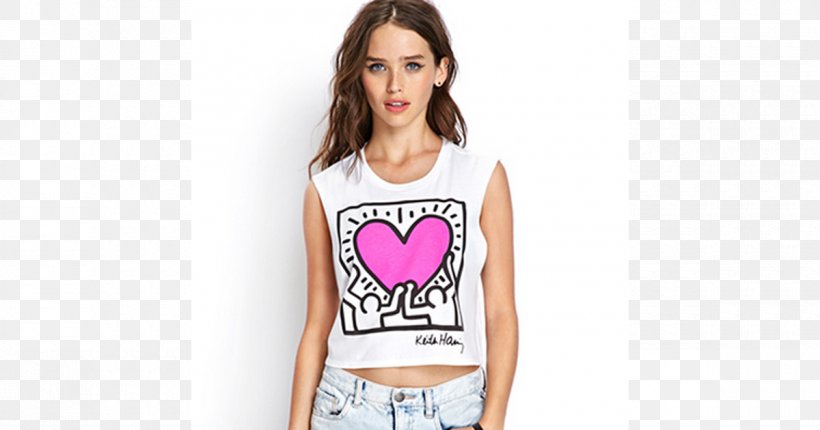 T-shirt Sleeveless Shirt Forever 21 Clothing Painting, PNG, 1200x630px, Watercolor, Cartoon, Flower, Frame, Heart Download Free