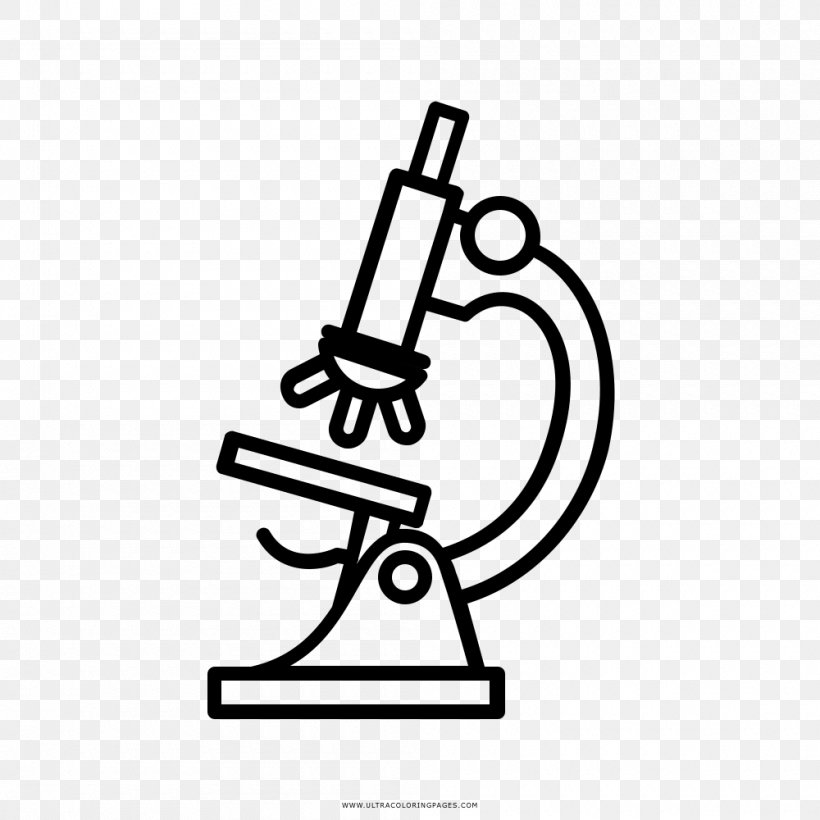 Drawing Microscope, PNG, 1000x1000px, Drawing, Area, Black And White, Color, Coloring Book Download Free