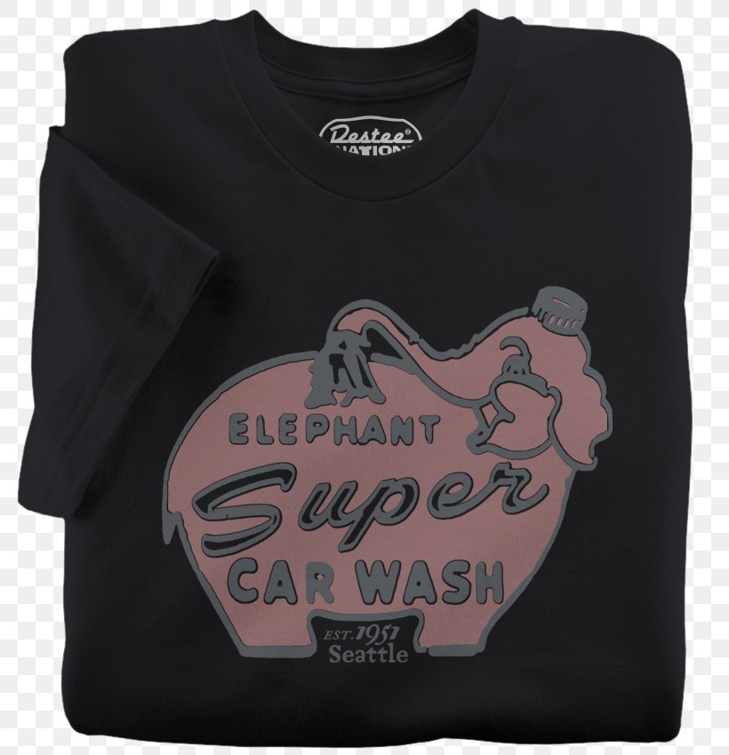 T-shirt Elephant Car Wash Auto Detailing, PNG, 800x850px, Tshirt, Auto Detailing, Black, Bluza, Brand Download Free