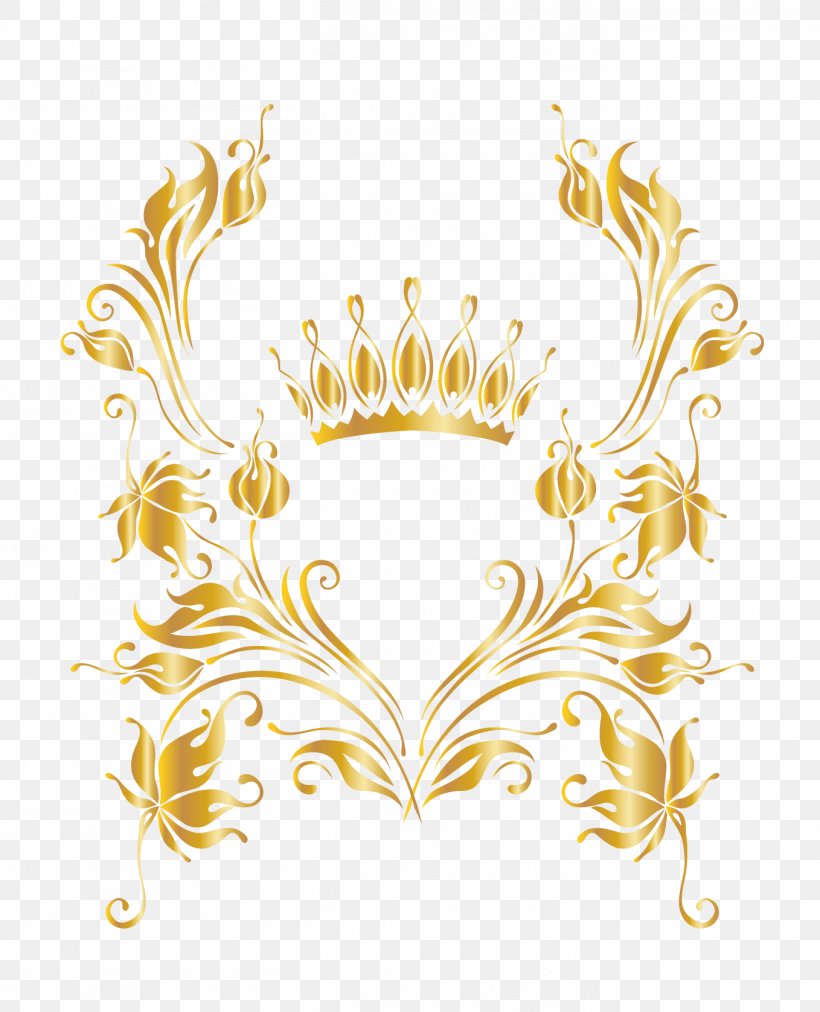 Euclidean Vector, PNG, 1358x1676px, Crown, Designer, Illustration, Motif, Yellow Download Free