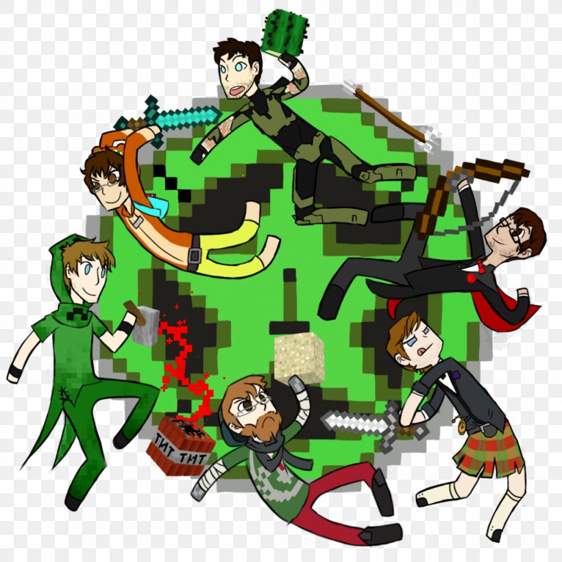 Minecraft Achievement Hunter Rooster Teeth, PNG, 1024x1024px, Minecraft, Achievement, Achievement Hunter, Art, Cartoon Download Free