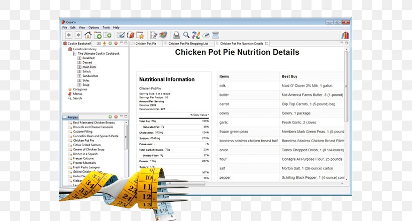 Recipe Computer Software Web Browser Cookbook Microsoft Windows, PNG, 610x440px, Recipe, Area, Computer Software, Cookbook, Dinner Download Free