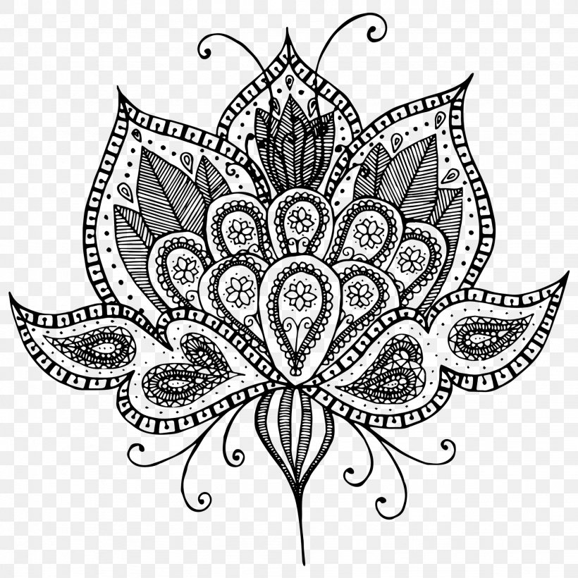 T-shirt Flower Nelumbo Nucifera Drawing, PNG, 2048x2048px, Tshirt, Art, Black And White, Botanical Illustration, Botany Download Free