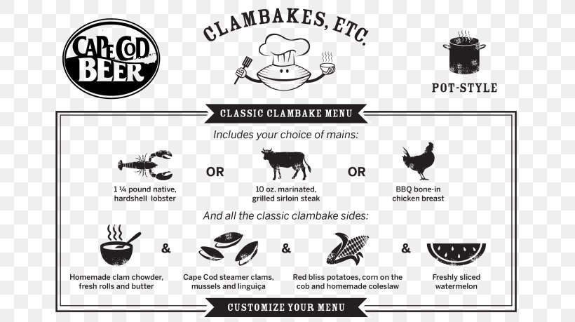 Cape Cod Beer Clambakes, Etc. New England Clam Bake, PNG, 768x459px, Cape Cod Beer, Animal, Beer, Black, Black And White Download Free